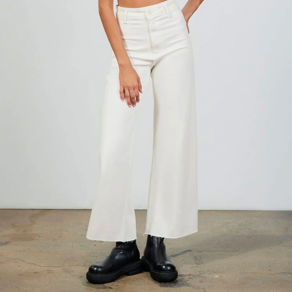 Zara Marine Straight White Jeans